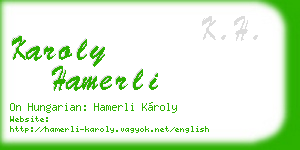 karoly hamerli business card
